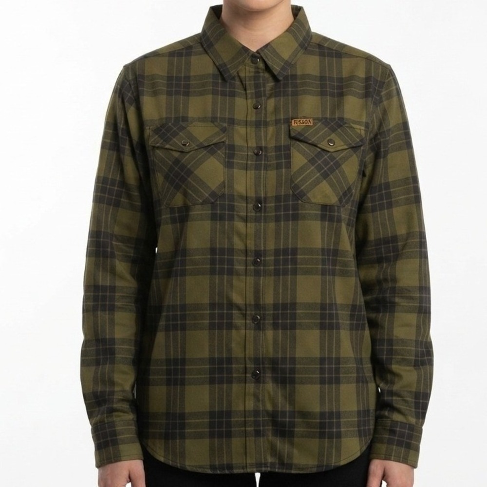 Dixxon Flannel .38 Special Shirt Womens 2XL Green Plaid Button Up NWT
